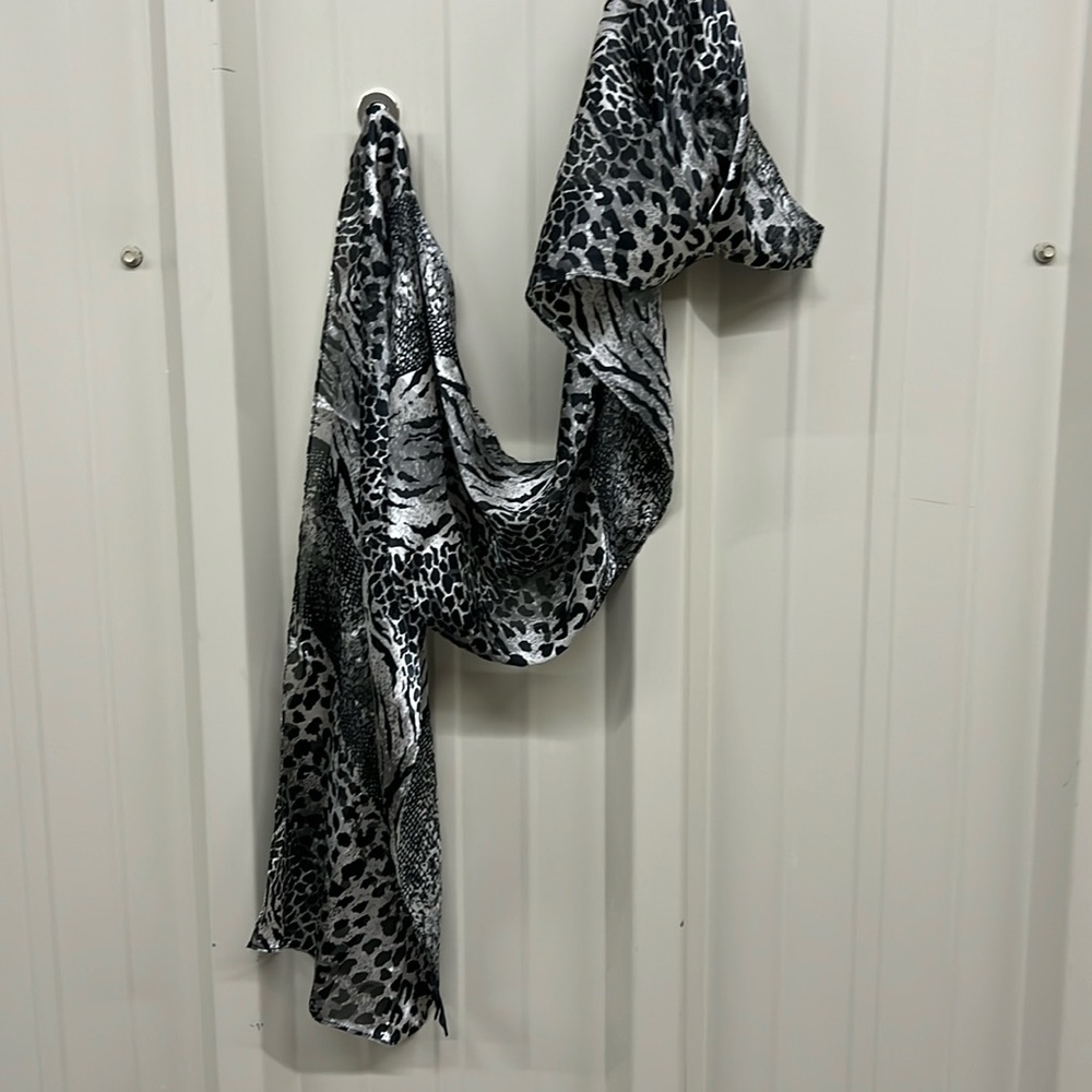 Long Black and White Scarf